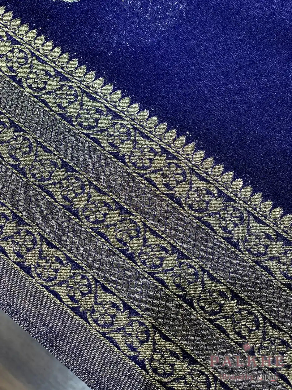 Royal Blue Georgette Buttis in Pure