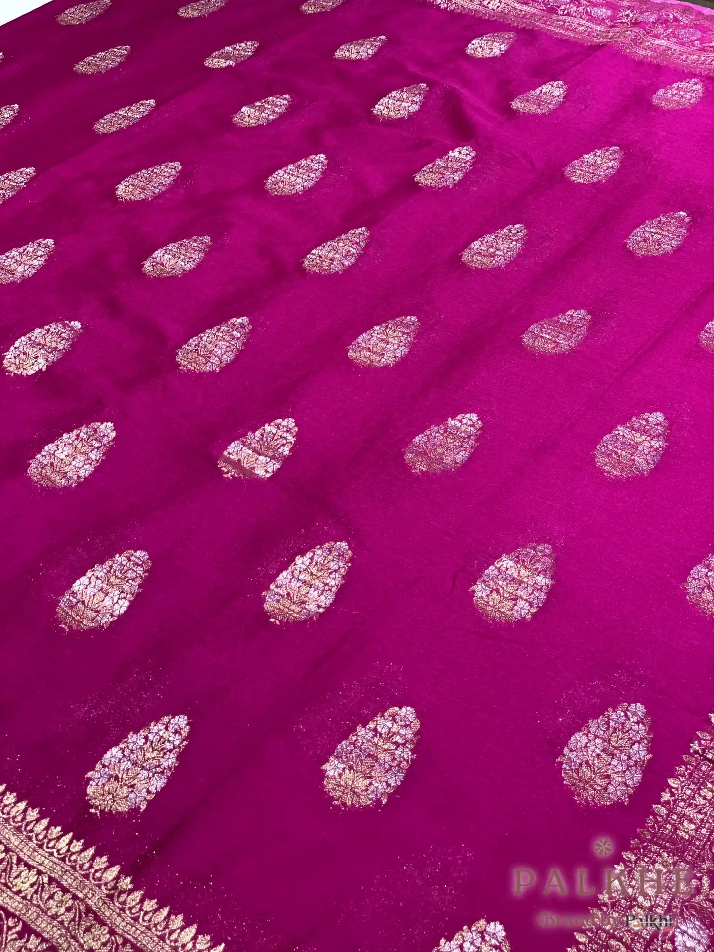 Pink Georgette Buttis in Pure
