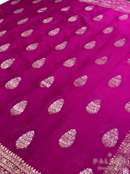 Pink Georgette Buttis in Pure