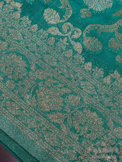 Rama Green Georgette Floral in Pure