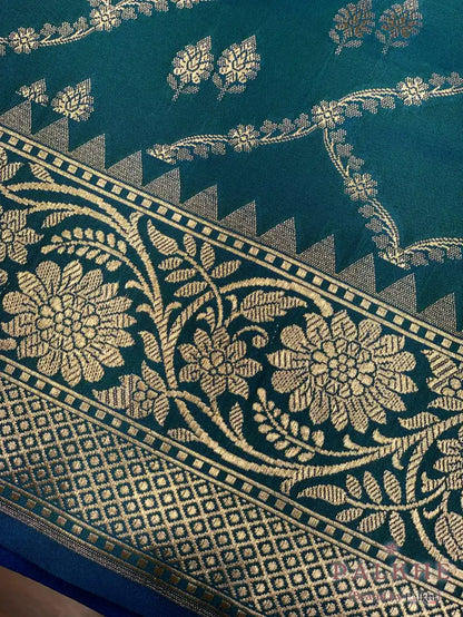 Blue Banarasi Geometric in Pure Silk