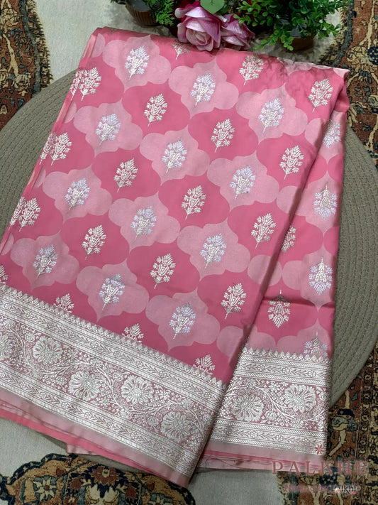 Pink Banarasi in Pure Silk