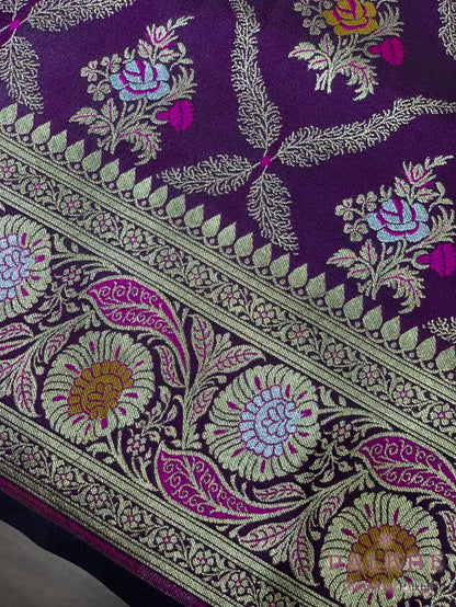 Purple Banarasi Jaal in Silk