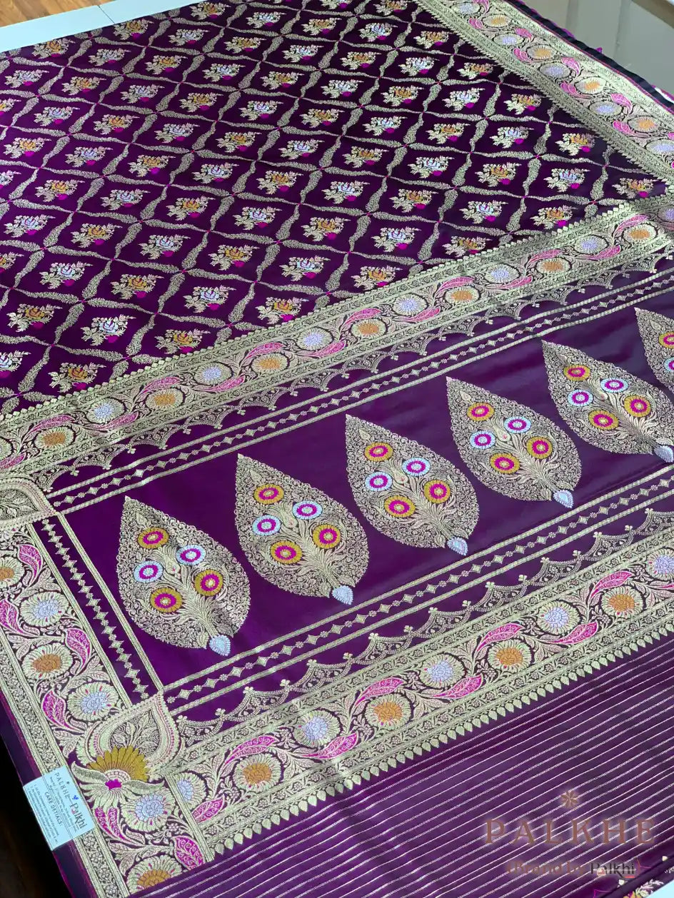 Purple Banarasi Jaal in Silk