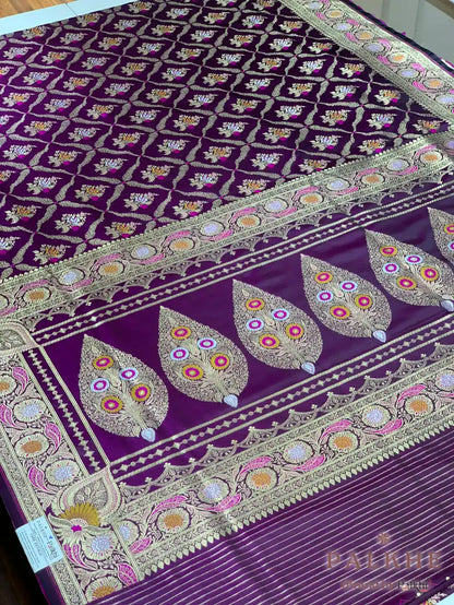 Purple Banarasi Jaal in Silk