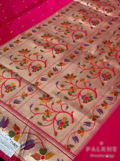 Pink Paithani Buttis in Pure Silk
