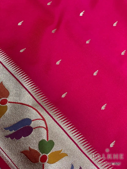 Pink Paithani Buttis in Pure Silk