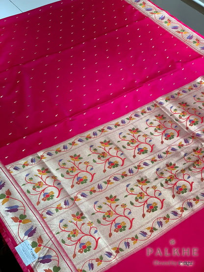 Pink Paithani Buttis in Pure Silk
