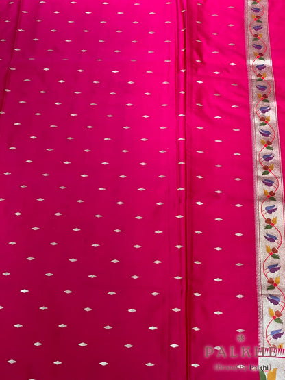 Pink Paithani Buttis in Pure Silk