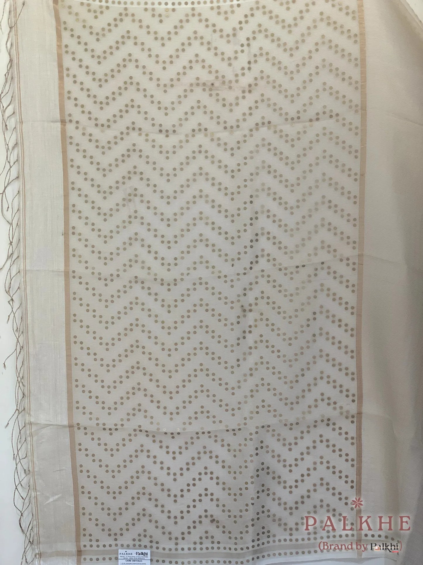 Off-White Chanderi in Tissue Kora