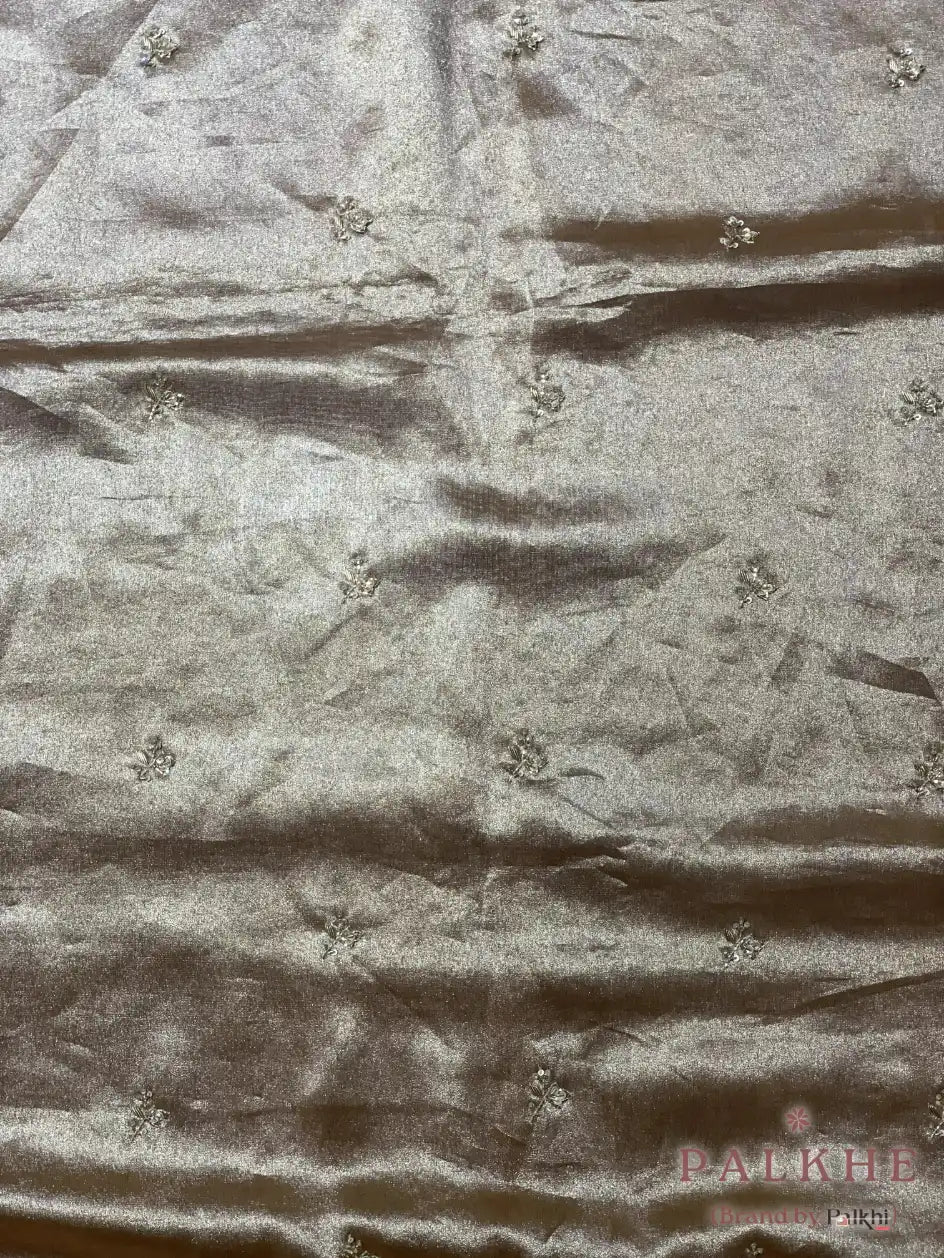 Bronze Silk Tissue x Hand Embroidery