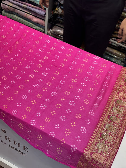 Georgette Shaded Bandhani Embroidery (BC08)