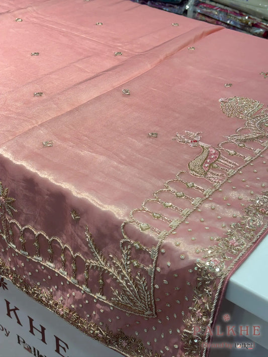 Pink Pure Tissue x Hand Embroidery