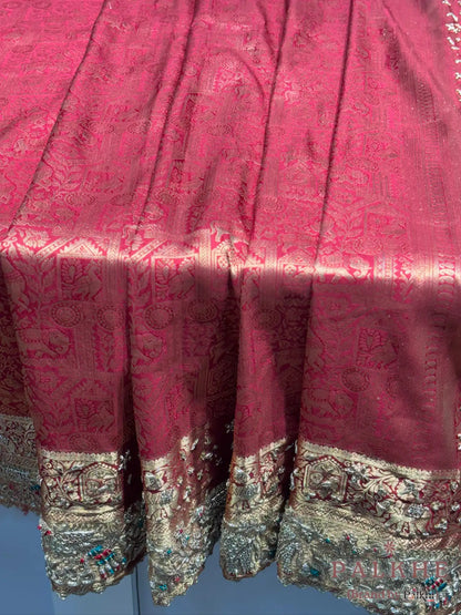 Red Pure Silk Kanjivaram x Hand Embroidery