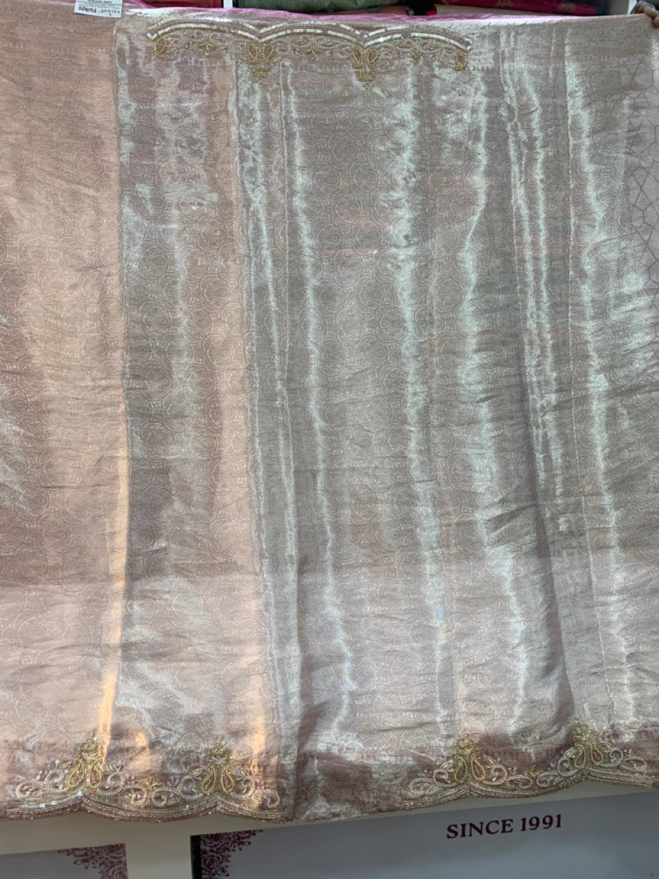 BANARASI BROCADE KORA TISSUE X ZARDOZI (PINK)