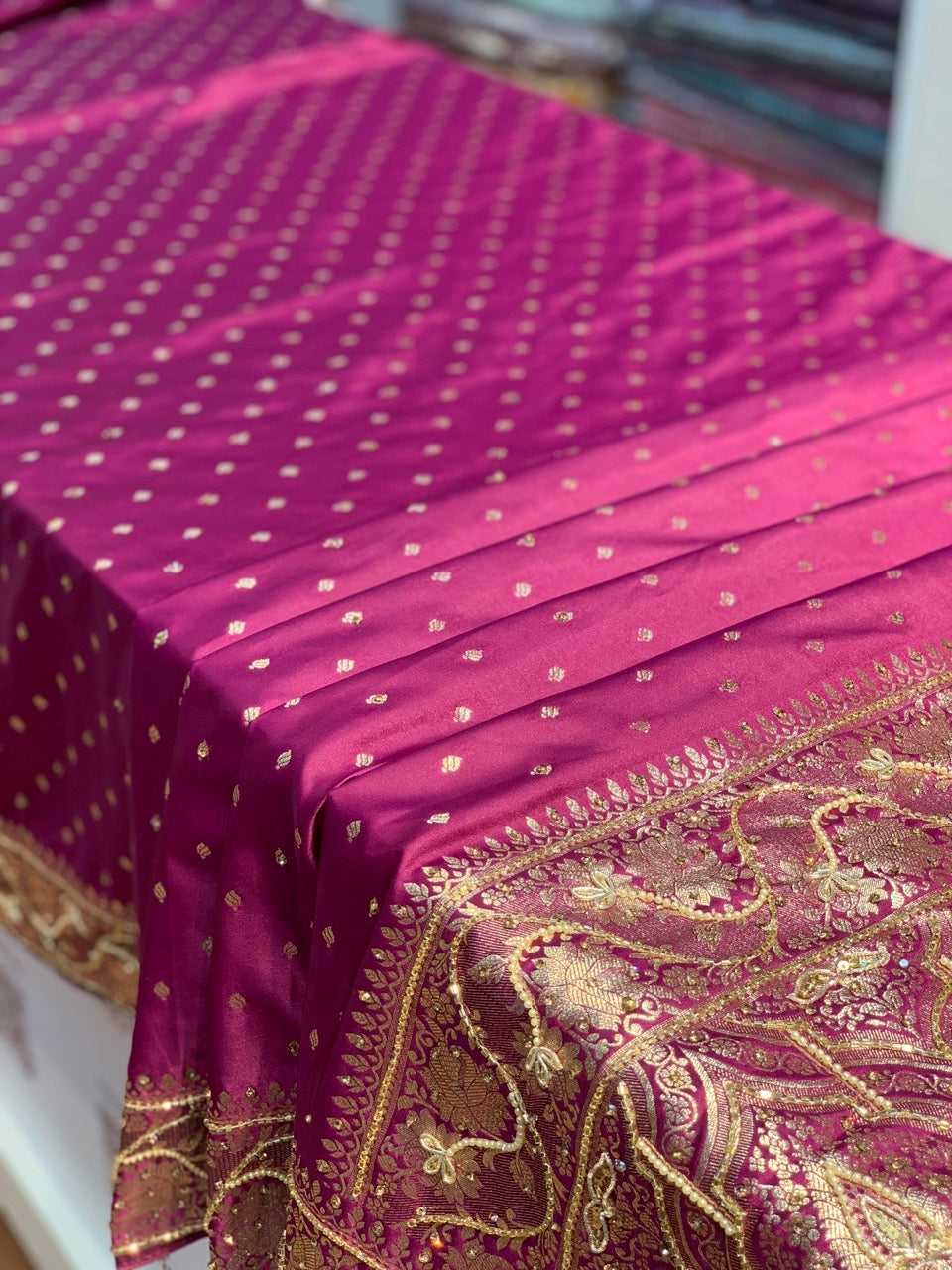 PURPLE BANARASI BUTTI X PEARL ZARDOZI WORK