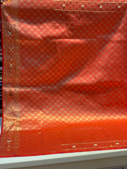 YELLOW WITH ORANGE MULTICOLOUR BANARASI x ZARDOZI