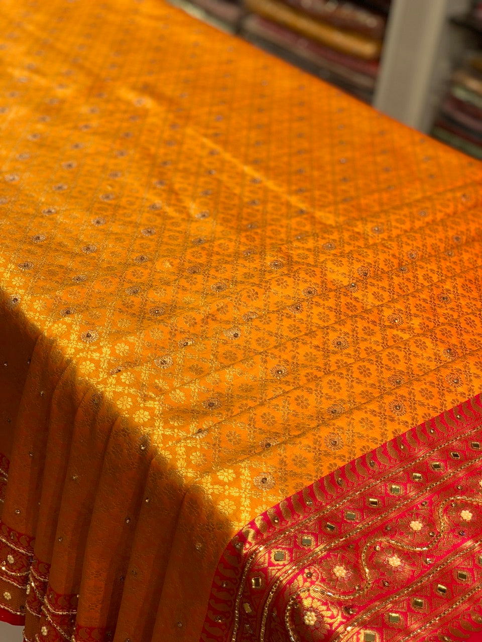YELLOW WITH RANI BORDER BANARASI x ZARDOZI