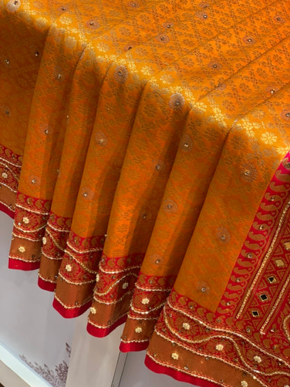 YELLOW WITH RANI BORDER BANARASI x ZARDOZI