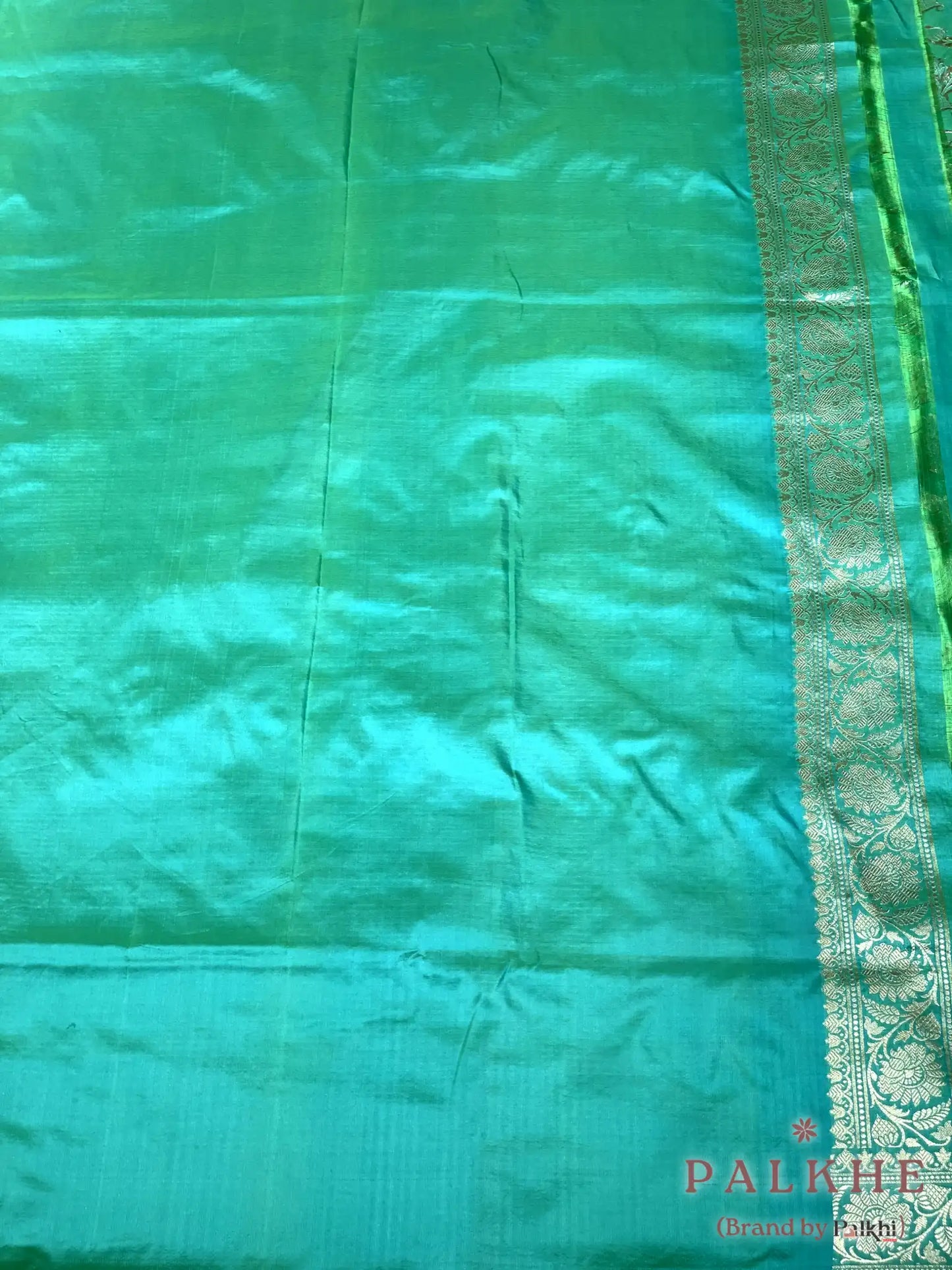 Pista Green Banarasi Jaal in Katan Silk