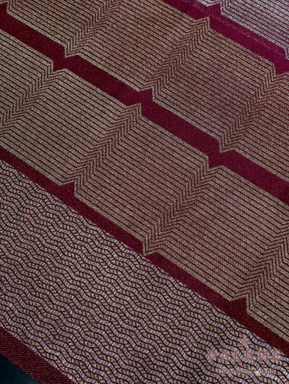 Maroon Banarasi in Mashru Silk