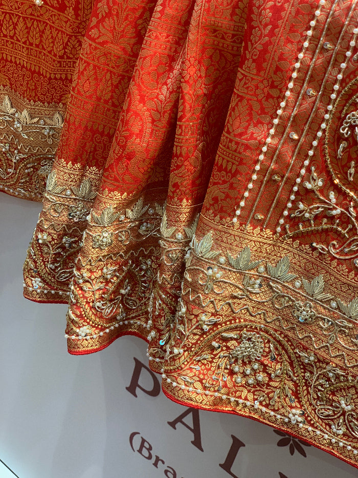 RED PURE KANJIVARAM WITH ZARDOZI WORK
