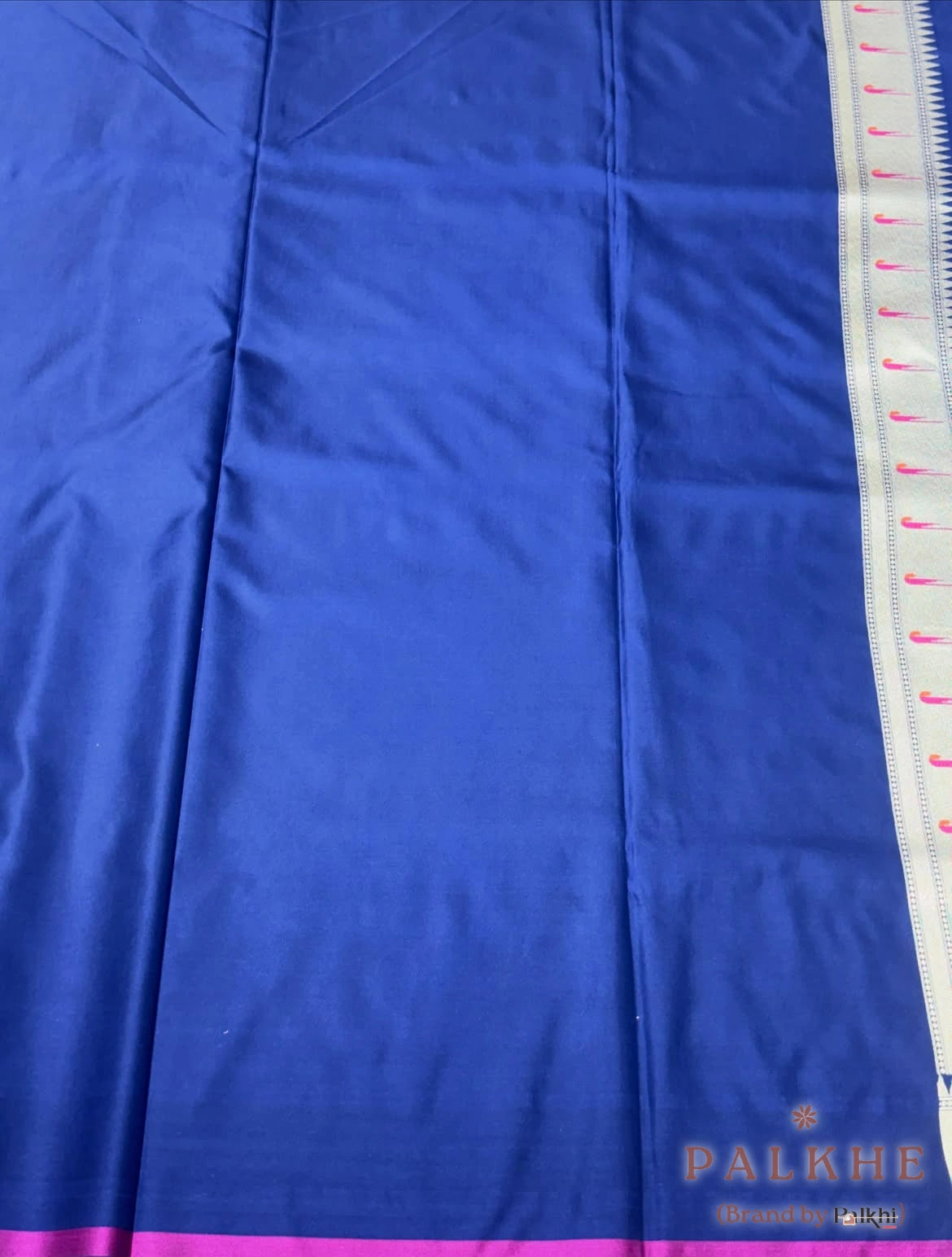 Royal Blue Banarasi Floral in Pure Katan Silk (CP44)