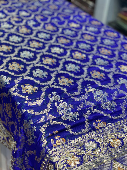 ROYAL BLUE BANARASI WITH ZARDOZI EMBROIDERY