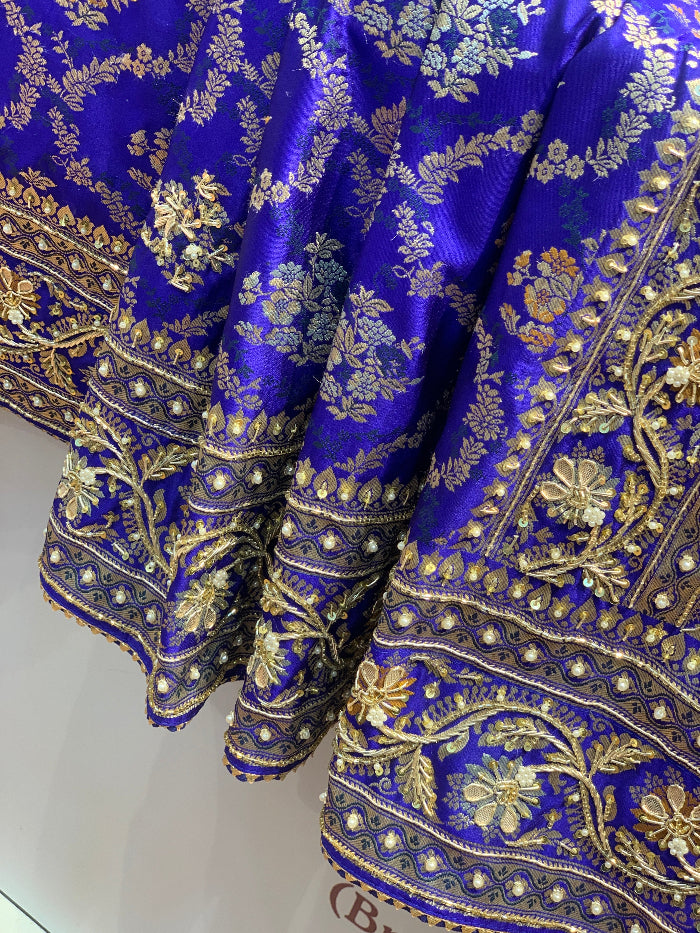ROYAL BLUE BANARASI WITH ZARDOZI EMBROIDERY