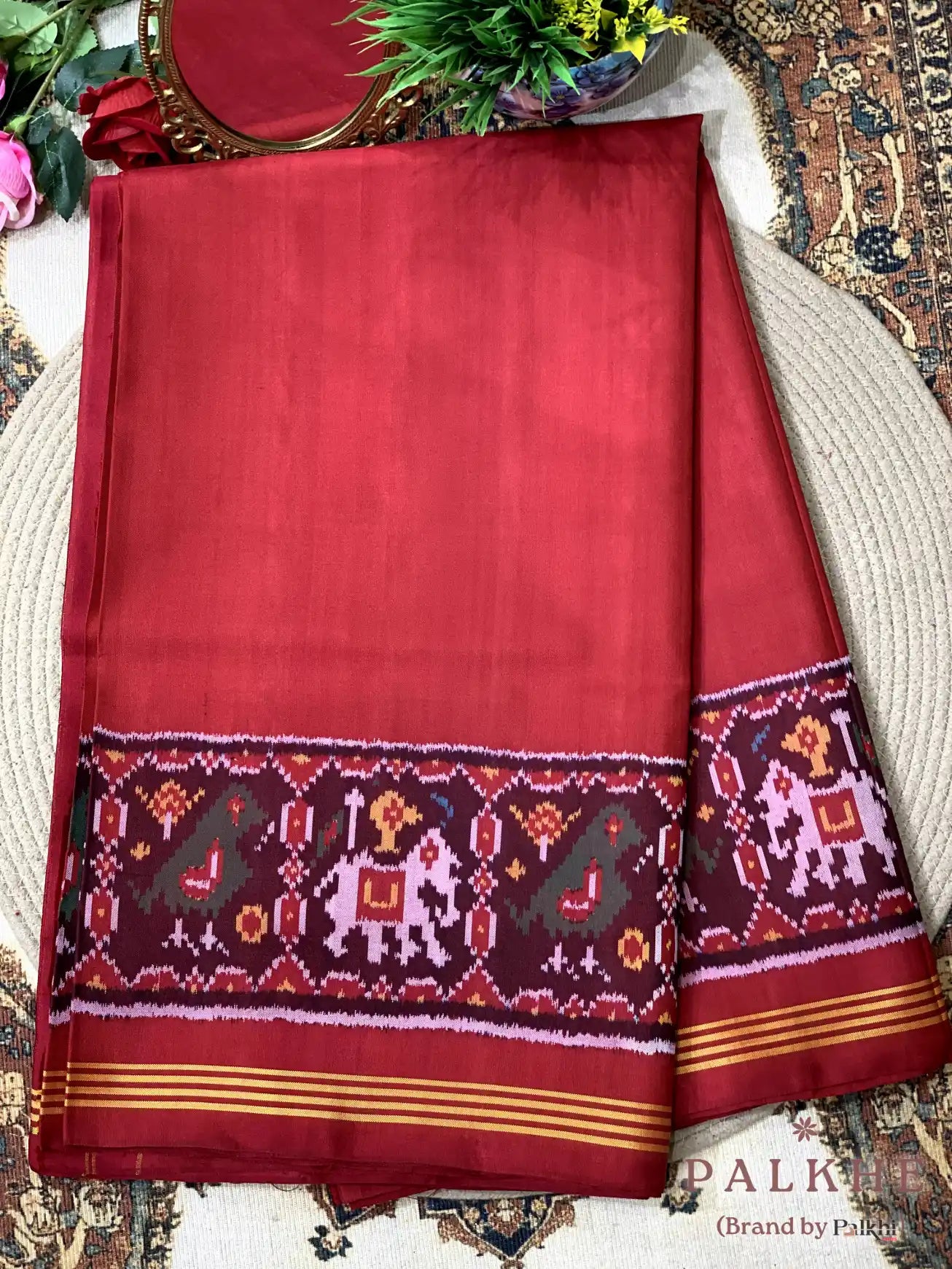 Maroon Patola in Pure Silk