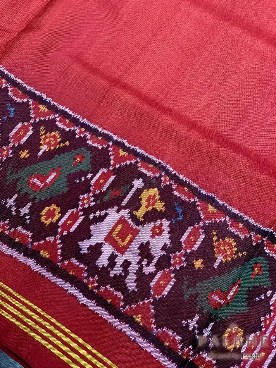 Maroon Patola in Pure Silk