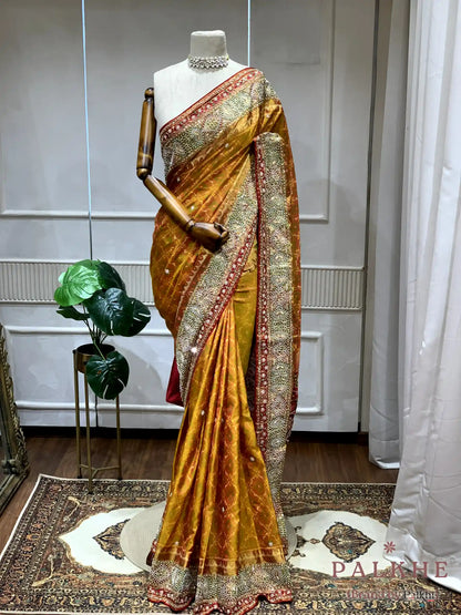 Mustard Yellow Patola x Hand Embroidery