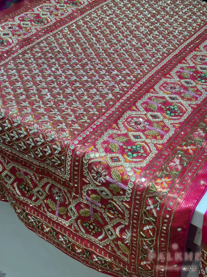 Purple Semi Silk Patola x Hand Embroidery