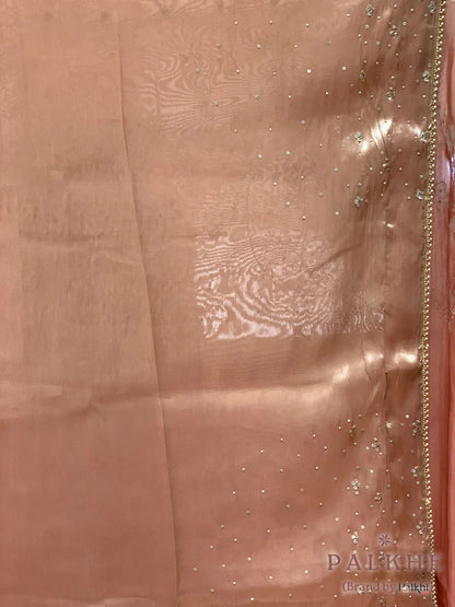 Peach Floral Fancy x Hand Embroidery