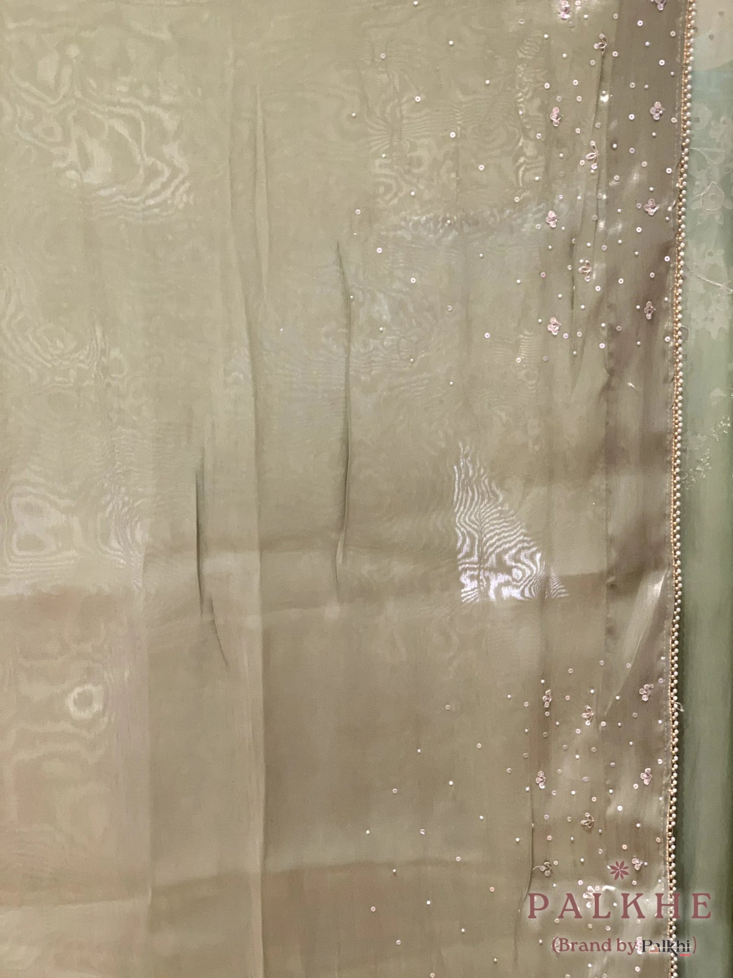 Olive Green Fancy Tissue x Hand Embroidery