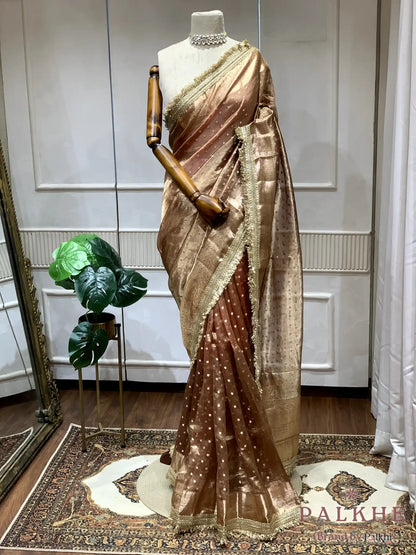 Champagne Gold Polka Dots Tissue x Kiran Border