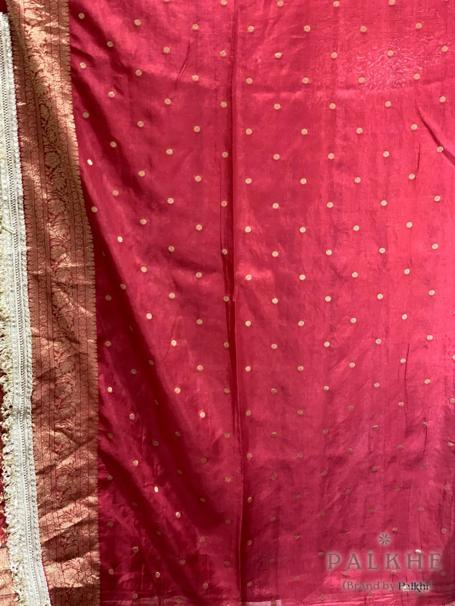 Maroon Floral Jaal Banarasi x Kiran Border (CO95)