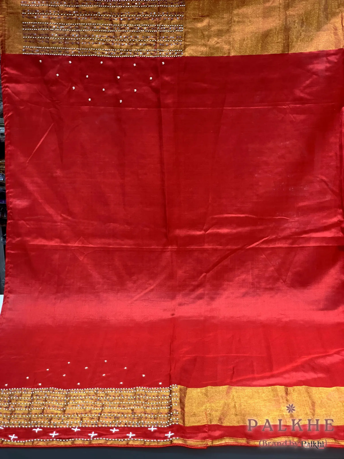 Red Traditional Geometric Patola x Hand Embroidery