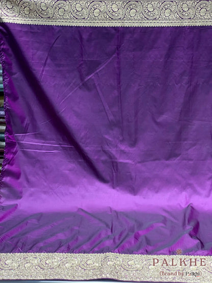 Purple Floral Jaal Banarasi x Hand Embroidery (CJ20)