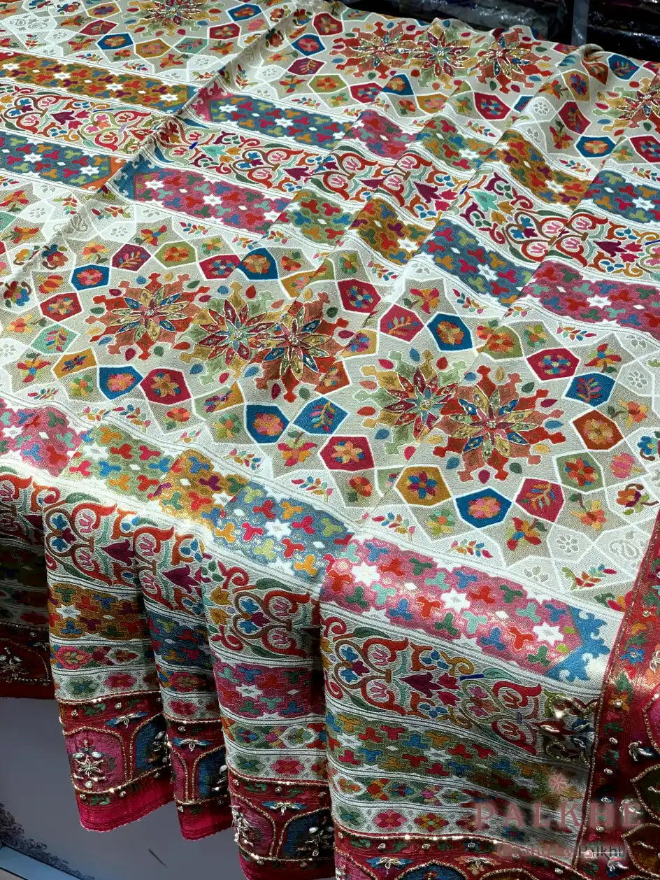 Multicolor Pashmina x Hand Embroidery