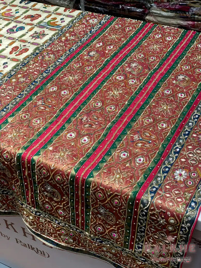 Multicolor Animal Motifs Pashmina x Hand Embroidery