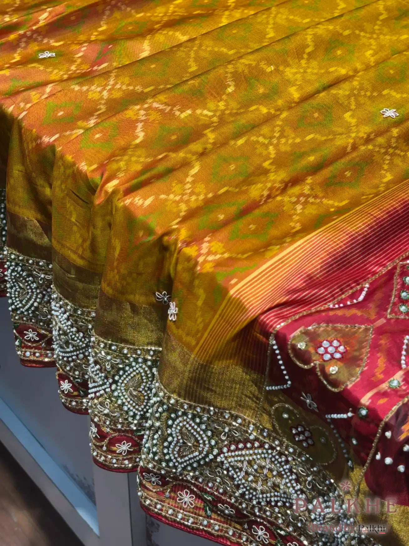 Mustard Yellow Patola x Hand Embroidery