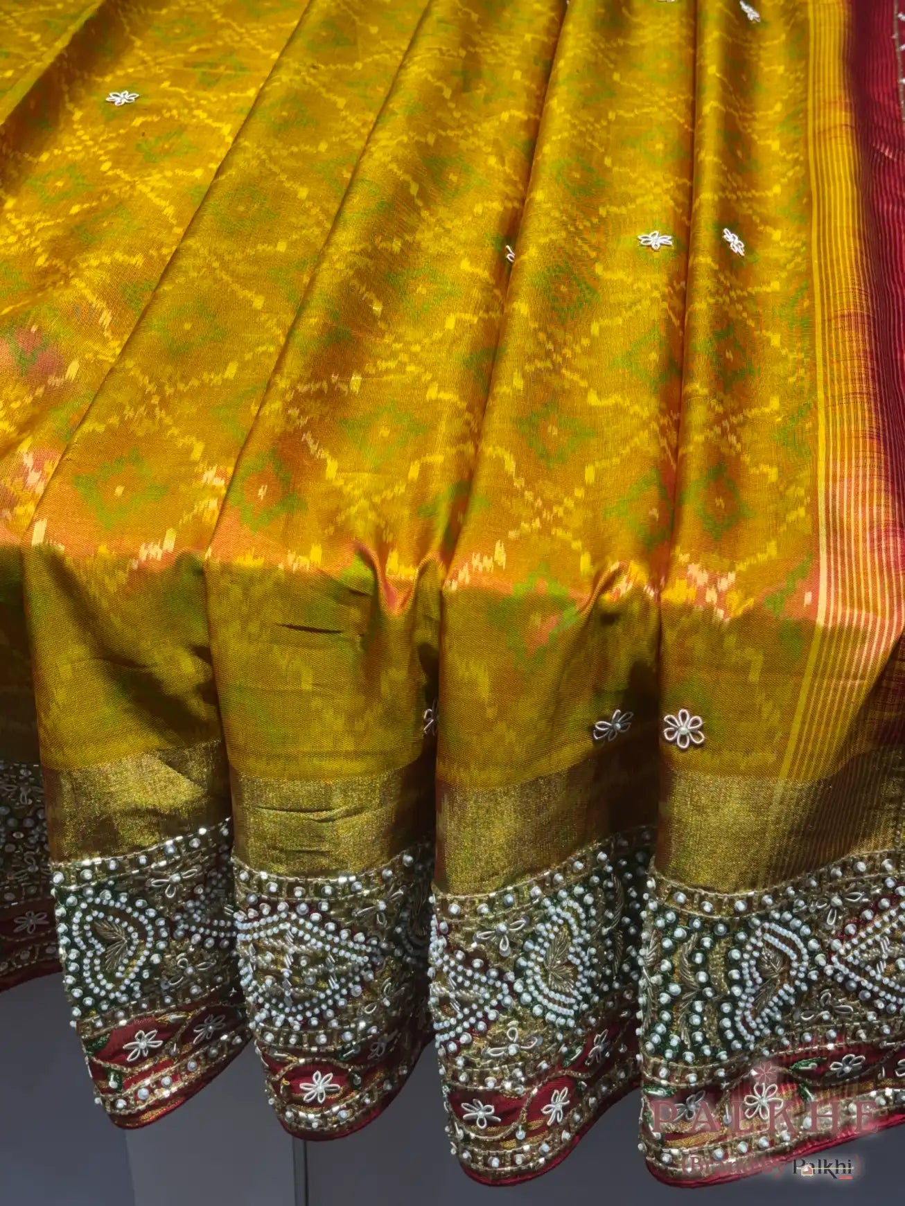 Mustard Yellow Patola x Hand Embroidery