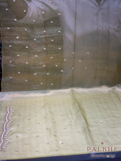 Olive Green Small Buttis Tissue x Hand Embroidery