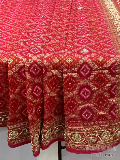 Red Bandhej x Hand Embroidery (CR38)