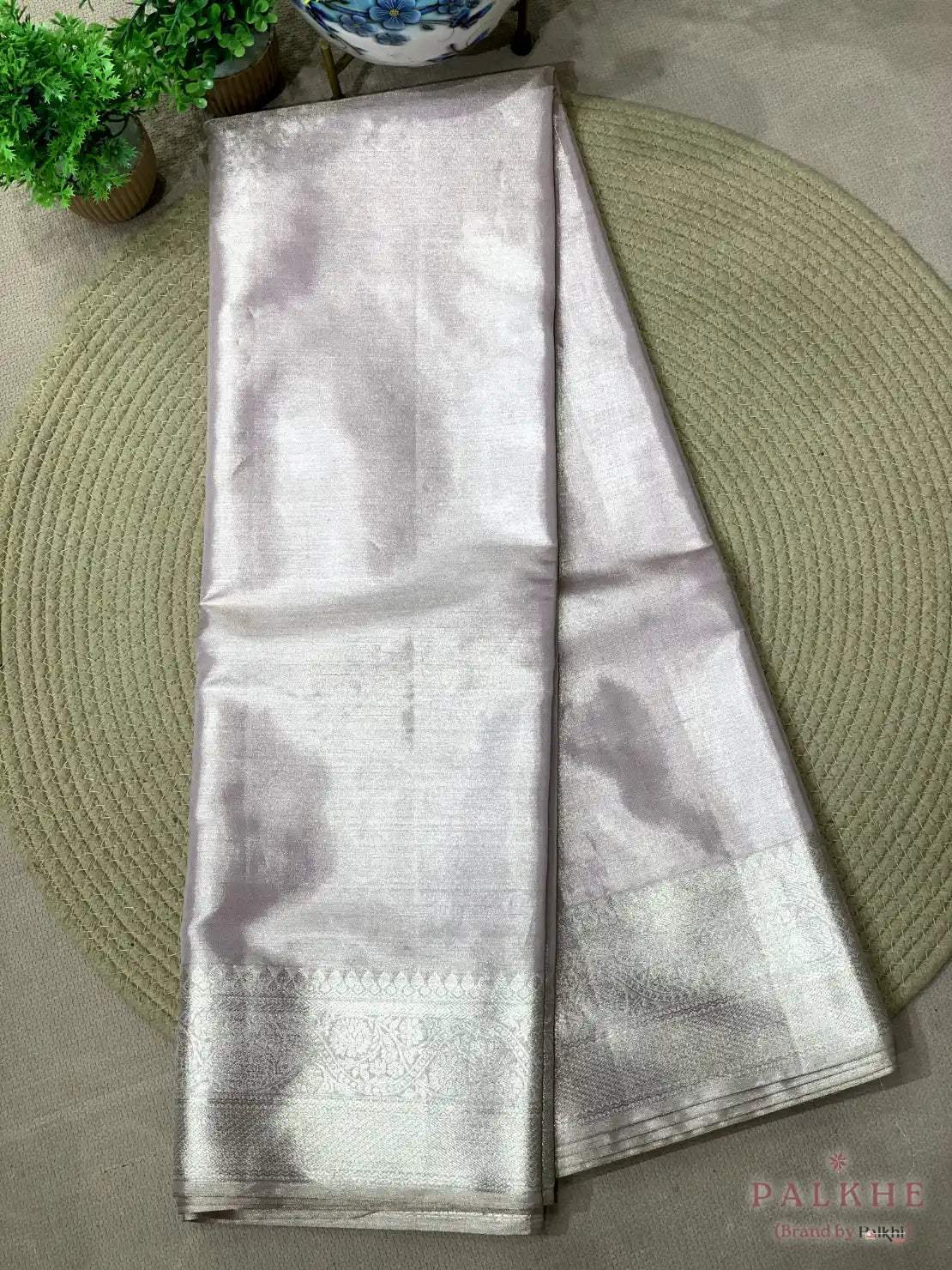 Light Lavender Kanjivaram in Pure Tissue Silk (BT00)