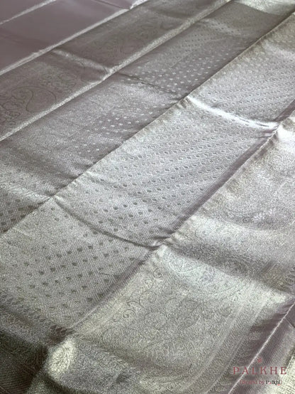 Light Lavender Kanjivaram in Pure Tissue Silk (BT00)