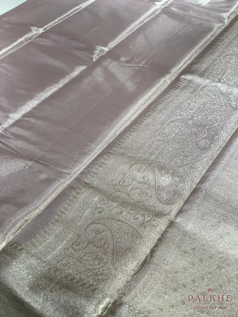 Light Lavender Kanjivaram in Pure Tissue Silk (BT00)