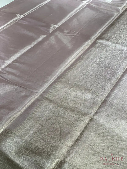 Light Lavender Kanjivaram in Pure Tissue Silk (BT00)