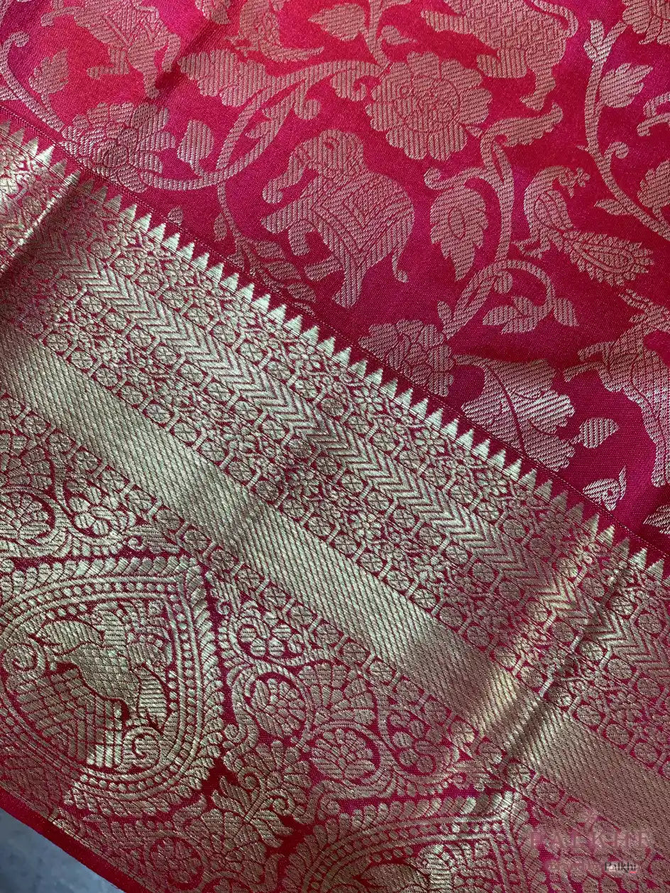 Red Kanjivaram Shikargah in Pure Silk (CM73)